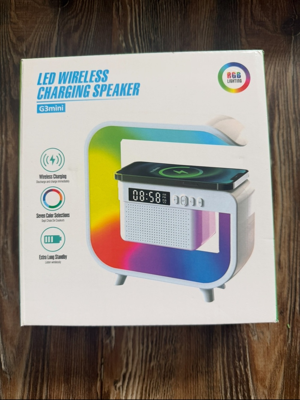 LED Wireless Charging Speaker + Alarm Clock G3mini - Sleep Sounds Music & more